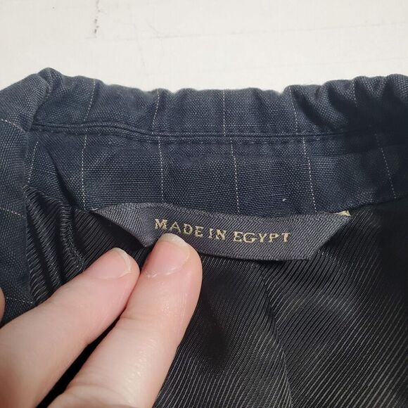 Banana Republic Linen Sport Coat Jacket Blazer 40S Blue 3 Button Pinstripe VTG - Picture 7 of 11